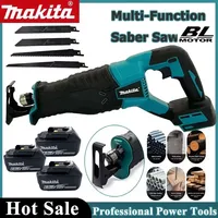 Makita Brushless Reciprocating Saw Reciprocating Saw Portable Cordless Power Tools With 4pcs Saw Blades For 20V 18V Battery
