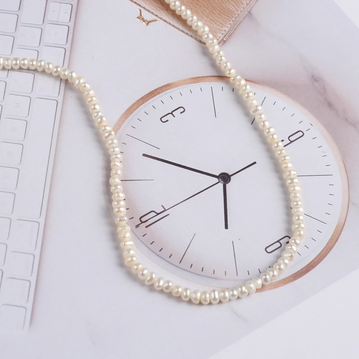 Natural Pearl Flat Beads Exquisite Shape Elegant Appearance for DIY Jewelry Making Handmade Bracelet Necklace Length 36cm