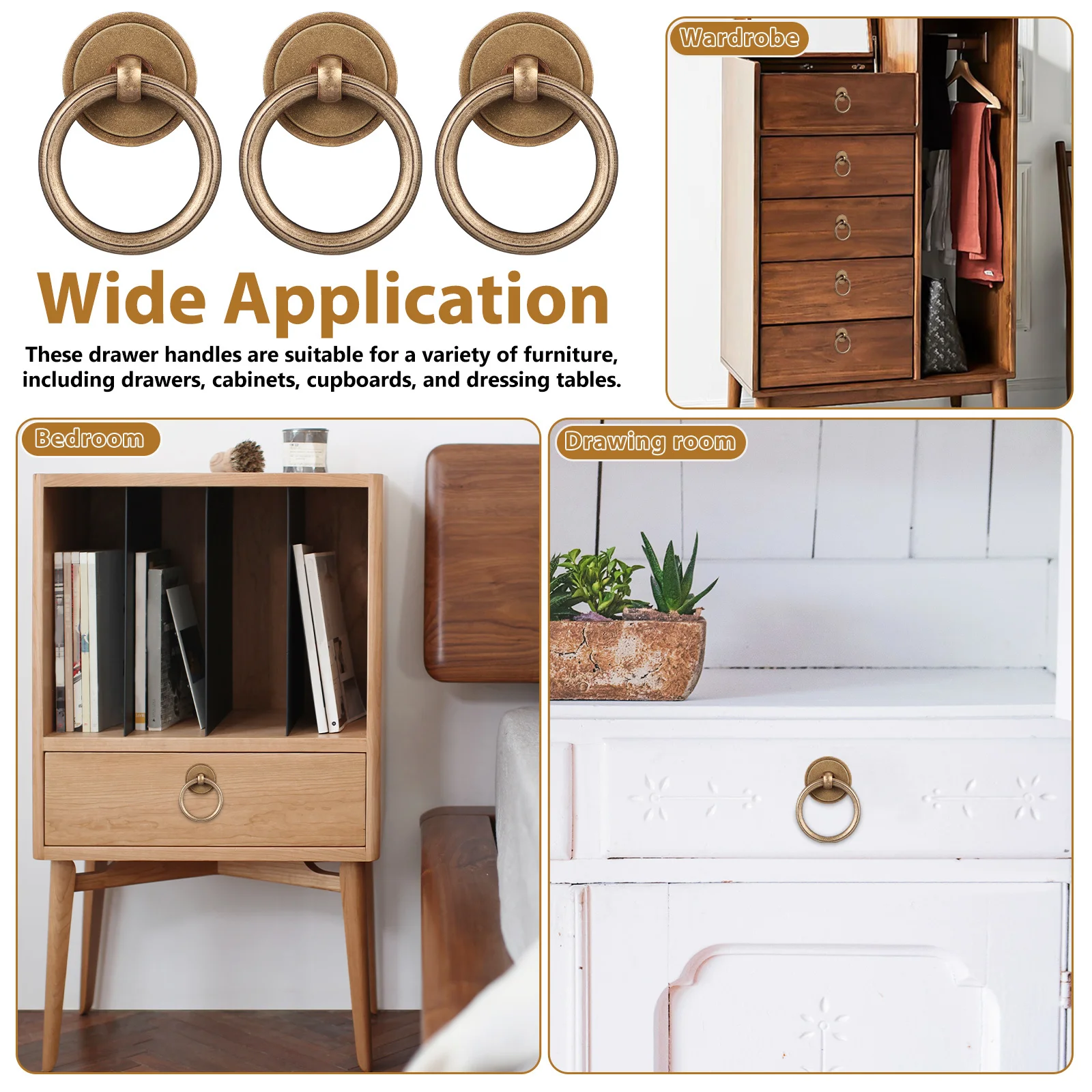 

4 Pcs Cabinet Pull Cabinets Handles Dresser Drawer Pulls Vintage Style Boho Knobs Hardware