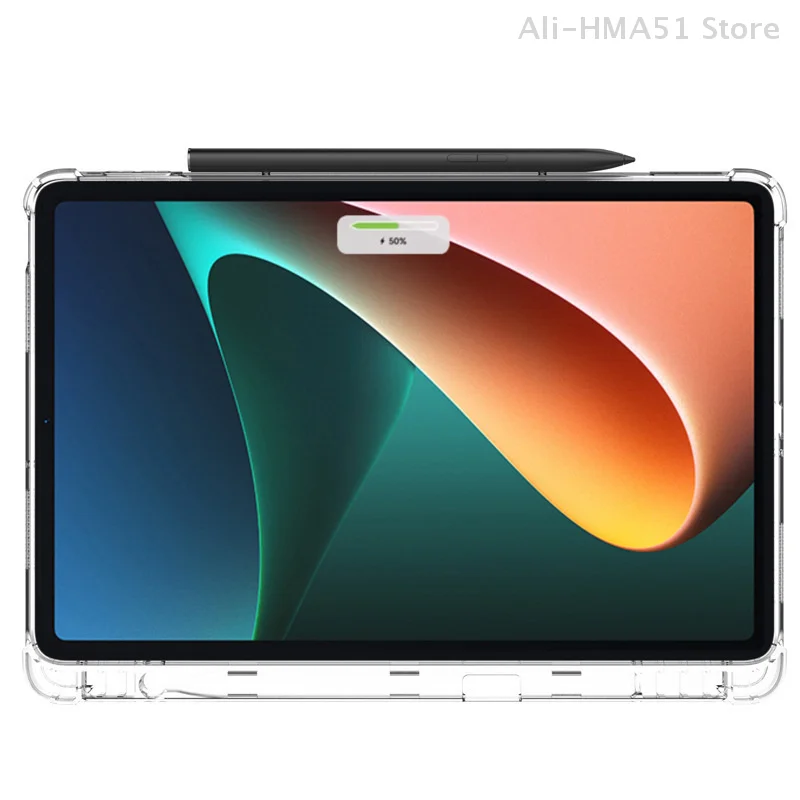 Redmi Pad SE 패드 보호 커버 용 Xiaomi Pad 5/5 Pro 6/6Pro 용 터치 펜 슬롯이있는 투명 TPU 보호 타블렛 케이스