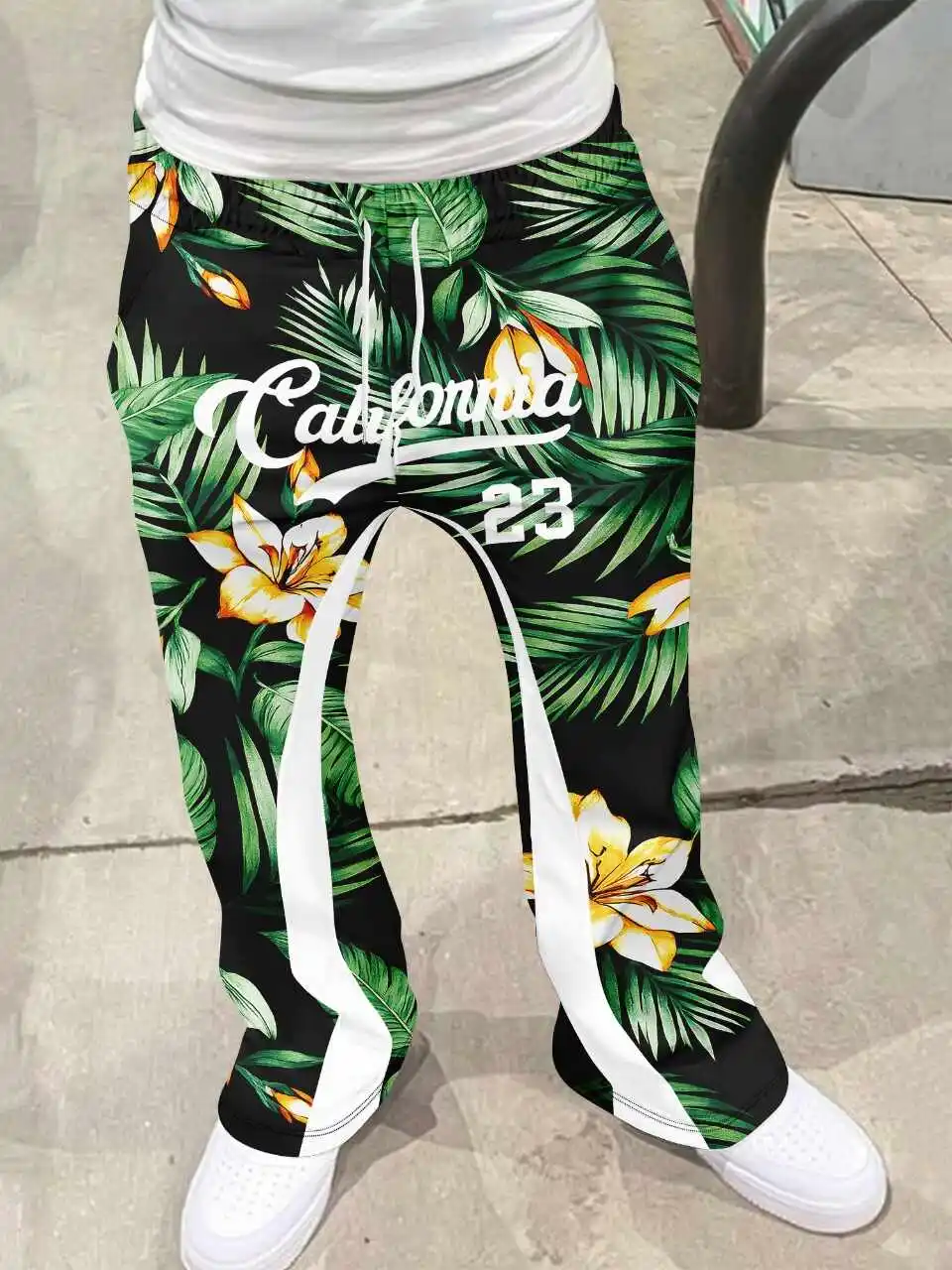 

Casual Sweatpants Y2k Flared Pants Men Loose 3D Print Trousers Mid Waist Sporty Female Clothes Streetwear Hip Hop Vintage Pants