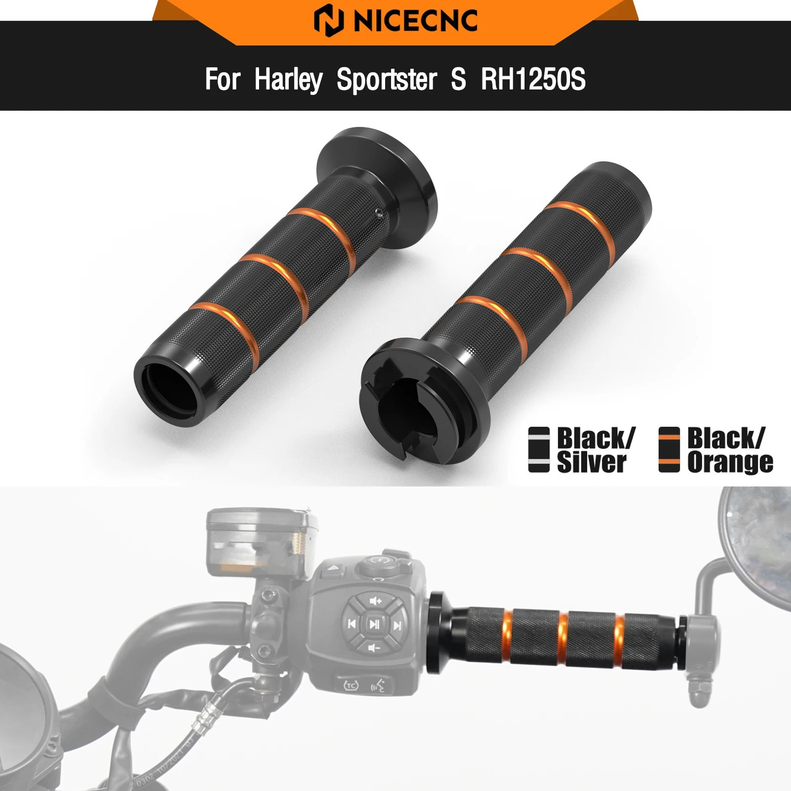 

For Harley Sportster S RH1250S 2021-2024 Handlebar Grips Pan America 1250 RA1250 Special RA1250S Nightster RH975 Special RH975S