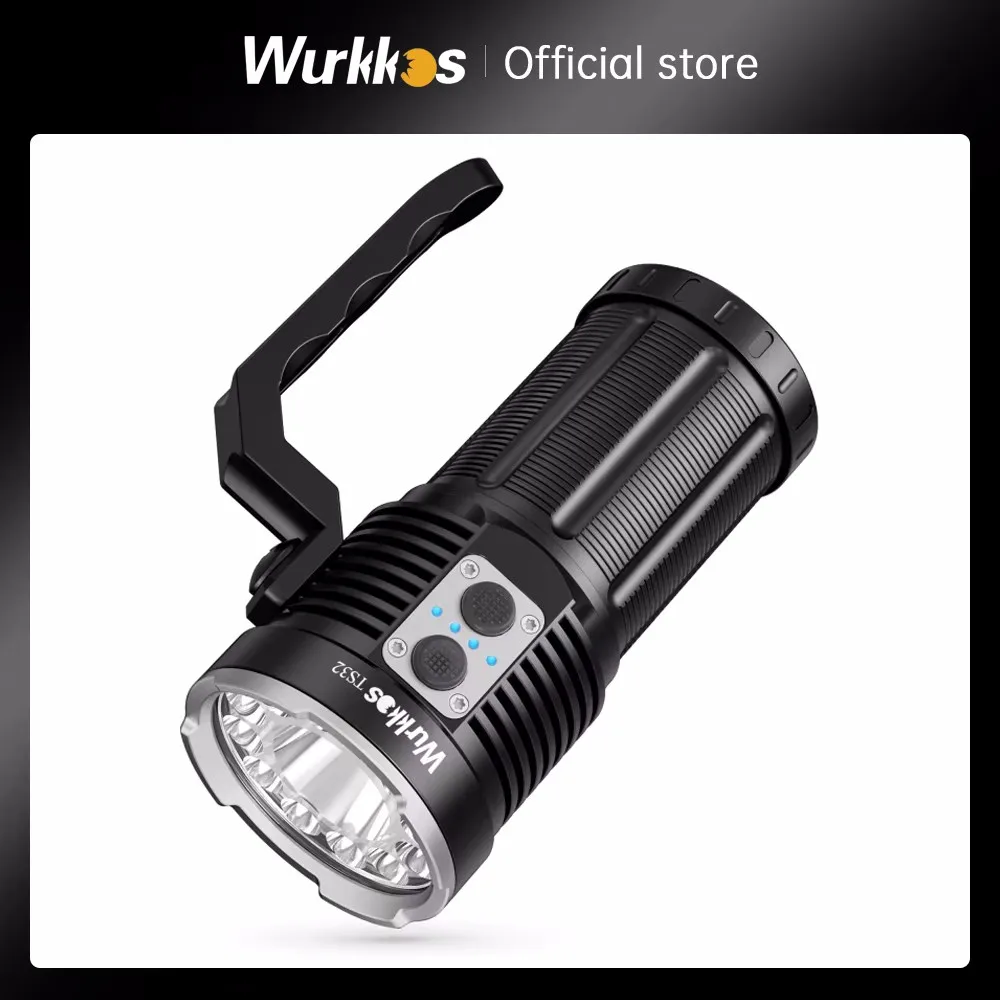 Wurkkos TS32 Powerful Flashlight 13000LM 3A Power Bank Dual Switch 3*21700 Waterproof Light 12* XPL2/LH351D + 1*  SFT40 LED