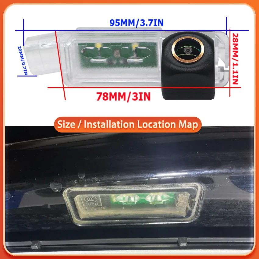 170°HD 1080x720P Fish-eye Vehicle Reverse Backup Rear View Camera For VW Golf Passat Seat Lbiza MK3/MK4/MK5 Toledo Altea XL Leon