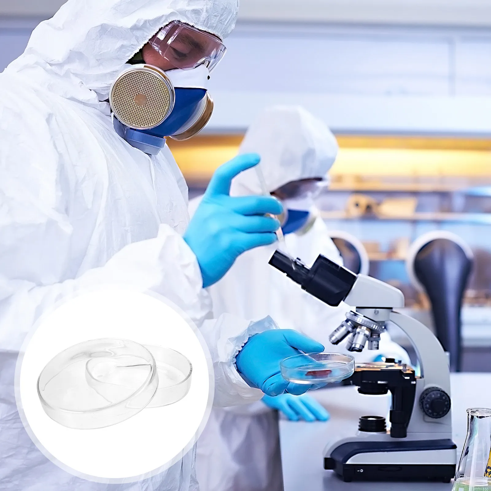 

1Pcs Cell Culture Petri Dishes Transparent Glass High Temperature Resistant Laboratory Experiment Clear Design Flat Petri Dishes
