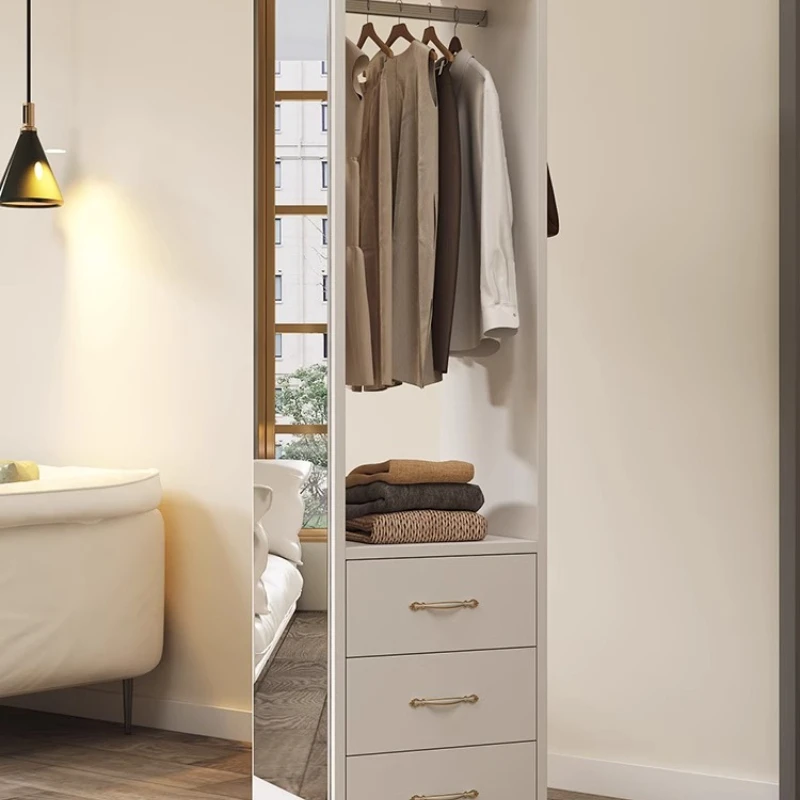 

Solid wood dressing mirror, fitting mirror, integrated hanger, living room, bedroom, rotating storage