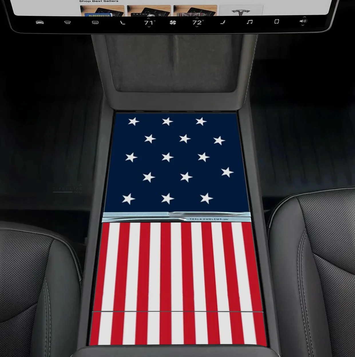 

Ghost Black Patriot American Flag Tesla Gen3 Center Console Wrap Kit Picture customization for 2024+ Model 3 Highland