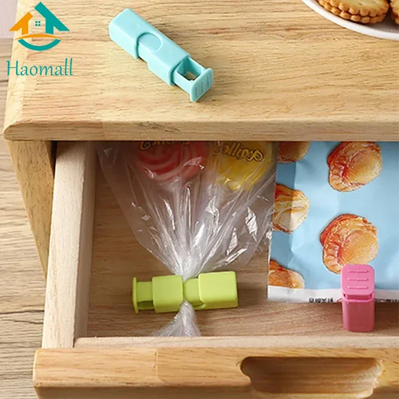 Protable Sealing Bag Clip Reusable Fresh Food Storage Tools Plastic Sealer Clamp Snack Bread Seal Bag Home Kitchen Storage Clips