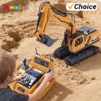 Rc Engineering Vehicle 12/13/15Ch Excavator Children's Toy Floor Steering Wheel Remote Controlled Car Toys for Boys Xmas Gifts
