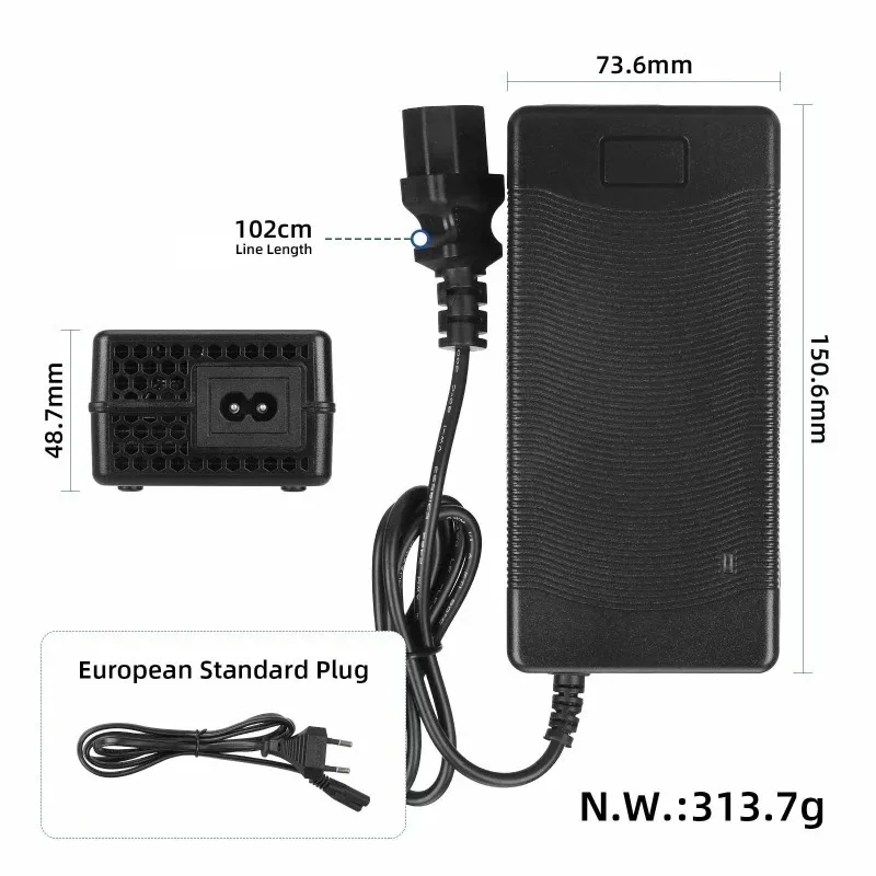 

Universal Electric Scooter Power Adapter 54.6V 2A Charger Durable Power Cord Plug Accessory for Scooter Users