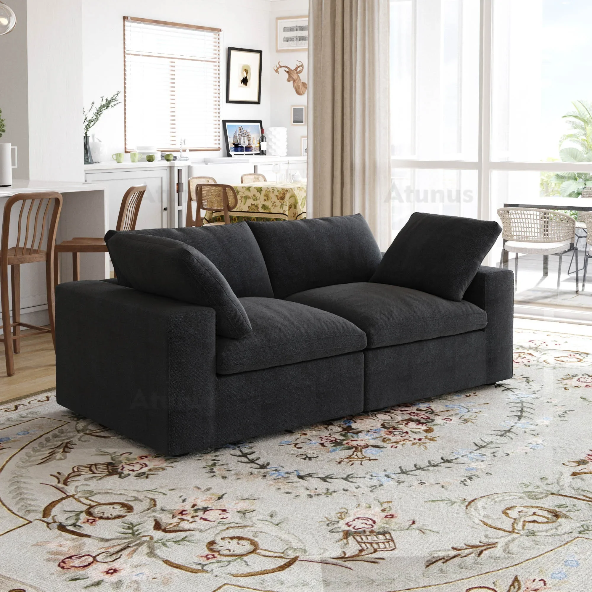 

Furniture Drop Shipping Modern Corner Sofa U Shape Black White Grey Modular Sectional Couch Sofa Sets
