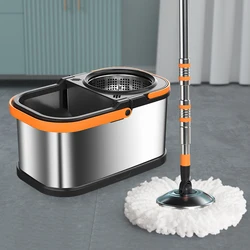 Mop Rotation No Hand Washing Dry And Wet Dual-Use Automatic Drying Household Floor Mop Bucket Dehydration Pier Duster Cloth