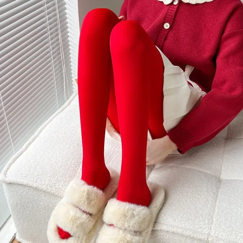 2023 New Red Pantyhose Female Year Red Socks Sexy Anti-hook Silk Velvet Pantyhose Wedding Bride's Leggings for Women Large Size