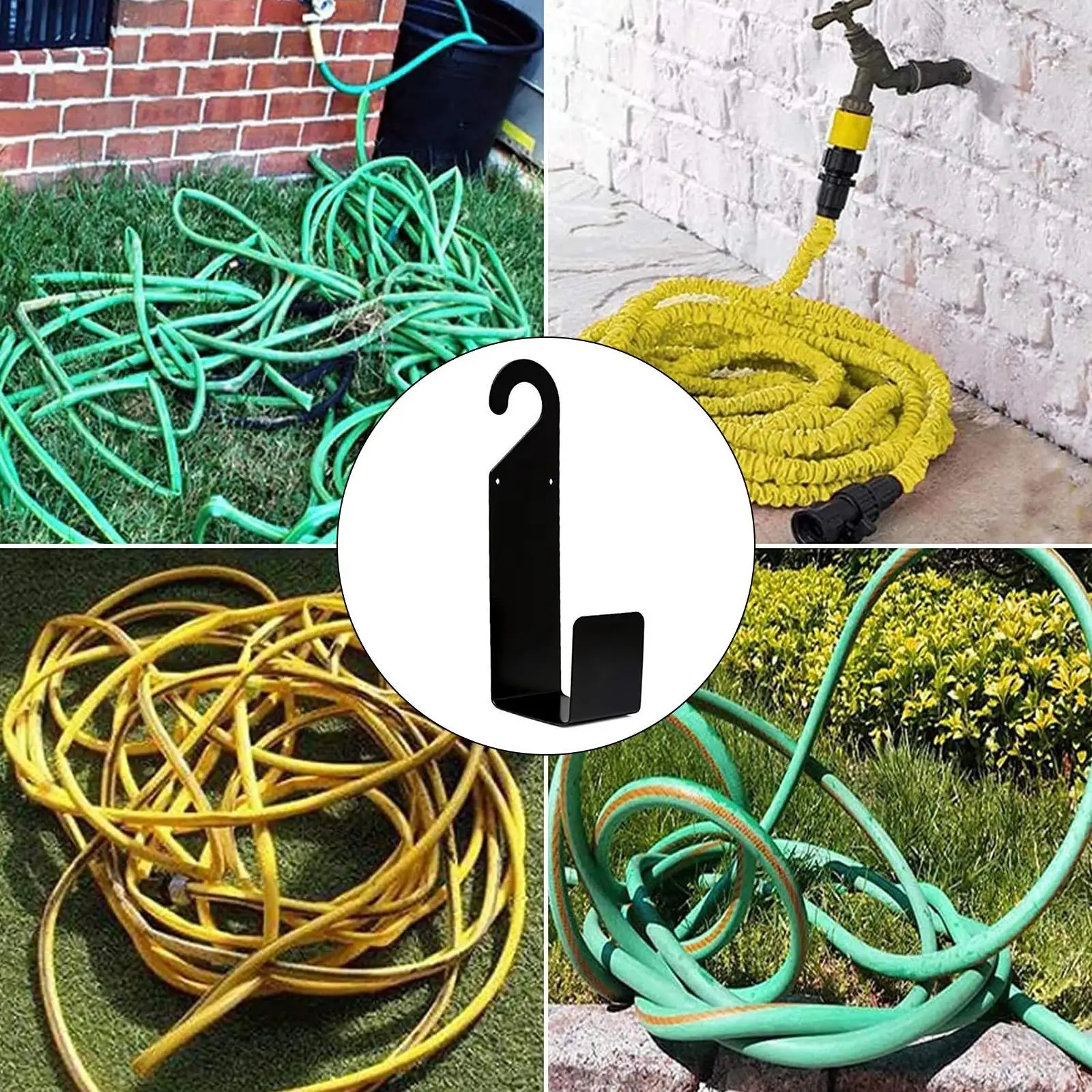 

Вешалка для шланга, черные аксессуары, простая установка, гаражная вешалка для электроинструментов, расширяемый шланг, садовые инструменты, лестница, садовый шланг