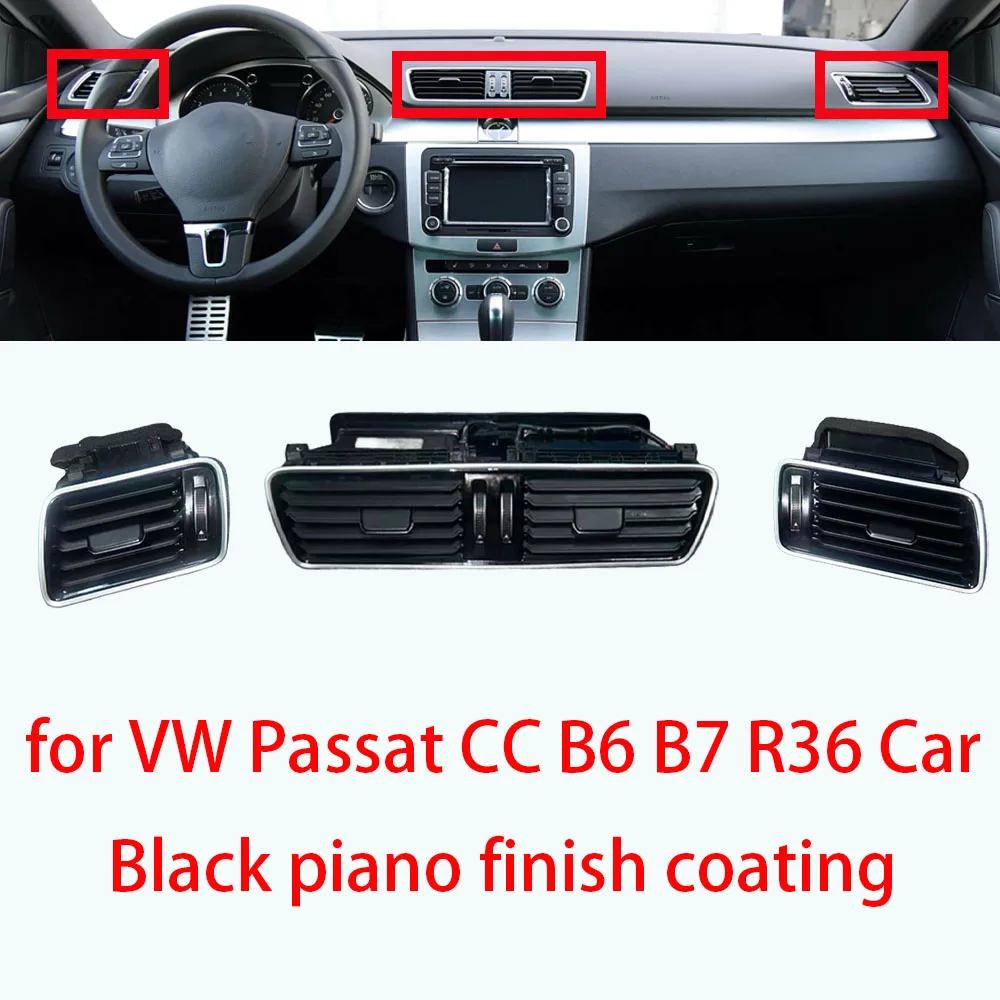 LING JIE for VW Passat CC B6 B7 R36 Car LHD Chrome Piano Paint Dashboard AC Air Condition Outlet Vent 3AD 819 701 3AD819702