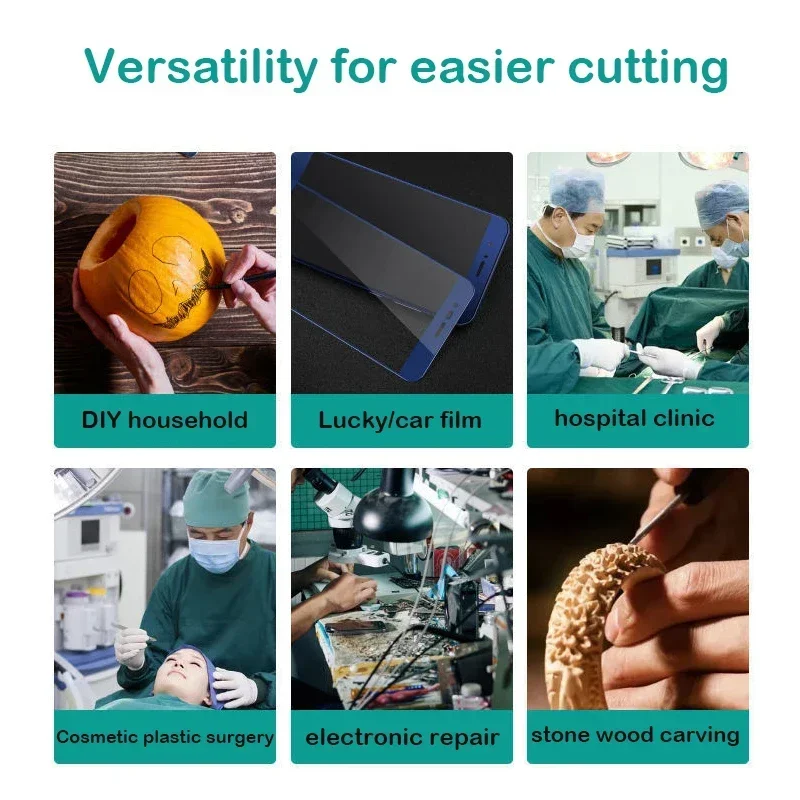 Carbon Steel Carving Metal Scalpel Knife Handle Blades Number 11 23 Surgical Medical Practicing Cutting Sculpting Repairing Tool