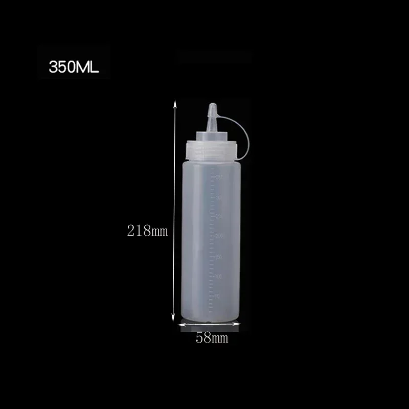 10 Stuks 120 Ml-1000 Ml Lege Plastic Sauzen Flessen Lekvrije Squirt Knijpfles Container Voor Salade ketchup Bbq Saus Siroop Olie