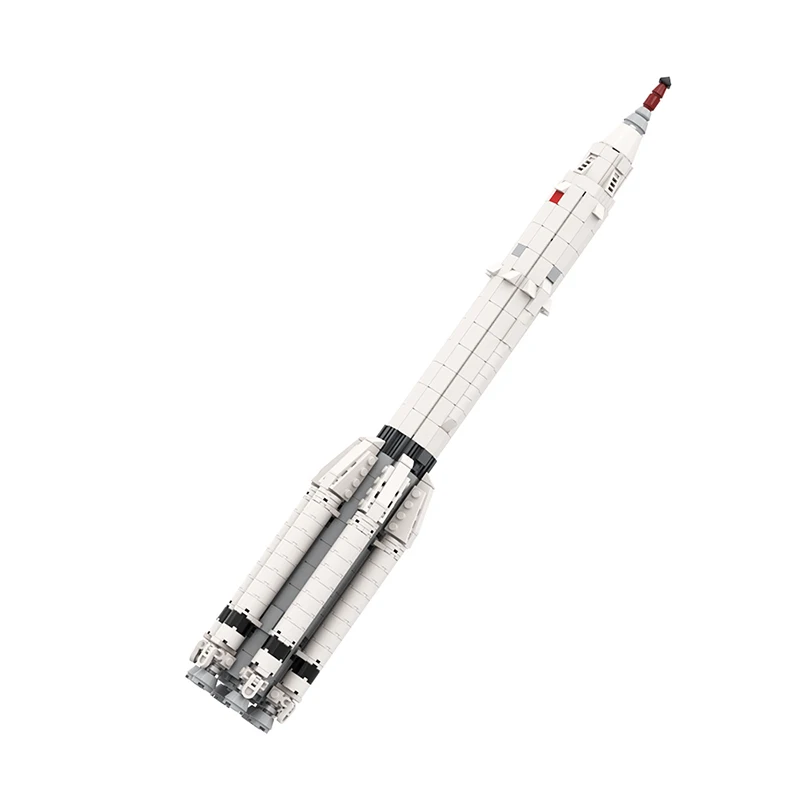 مكعبات بناء Gobricks MOC-102952 Proton K [مقياس Saturn V 1:11] مع ألعاب تعليمية على شكل حرفة الفضاء الدائرية LK-1