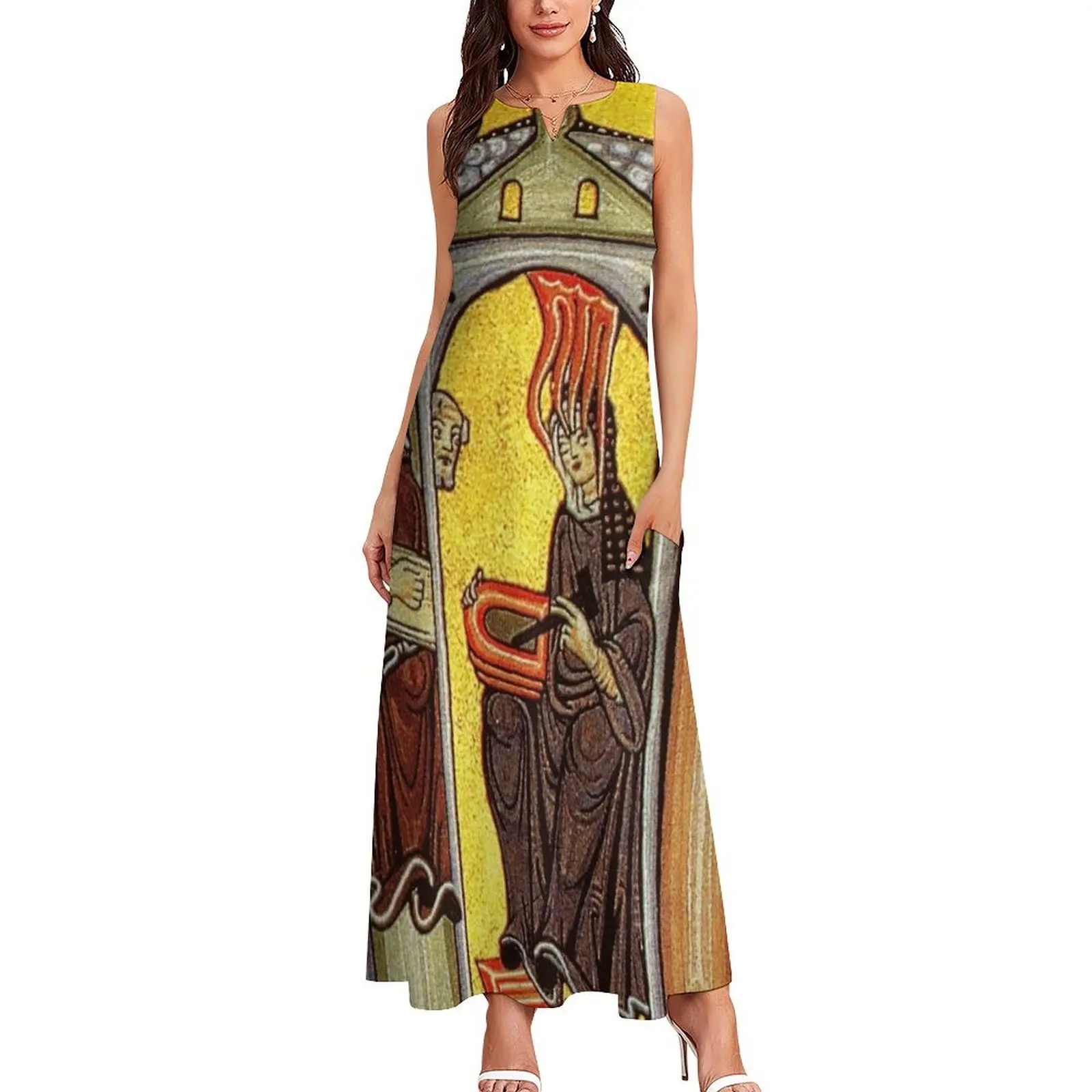 Illumination from the Liber Scivias (Hildegard von Bingen) Long Dress summer dress clothes for women bandage dress