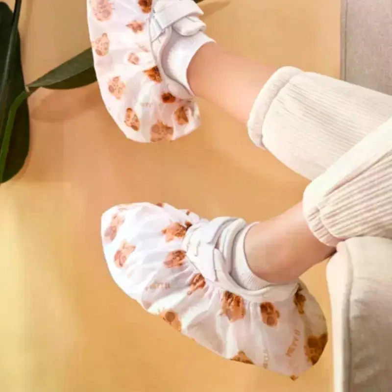 Cartoon 50 PCS Disposable Thickened Shoe Covers,Home Indoor Non-slip Anti-dirty Foot Cover, Breathable Foot Covers For Shoes