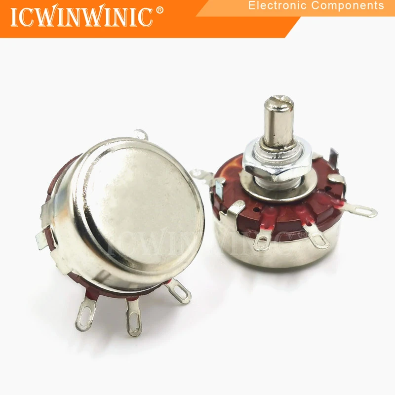 1piece Double single-turn carbon film potentiometer WTH118-1A 2W 100K