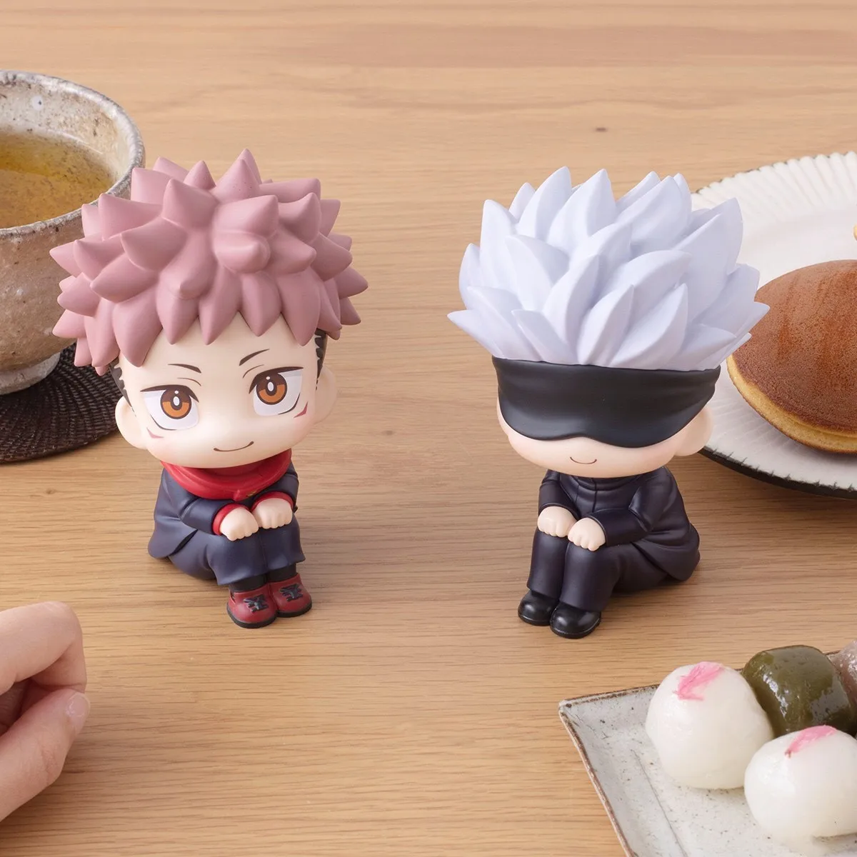 10cm 5Styles Jujutsu Kaisen Figure Q Version Gojo Wuhu Staff Yuji Model Car Cake Ornament Doll