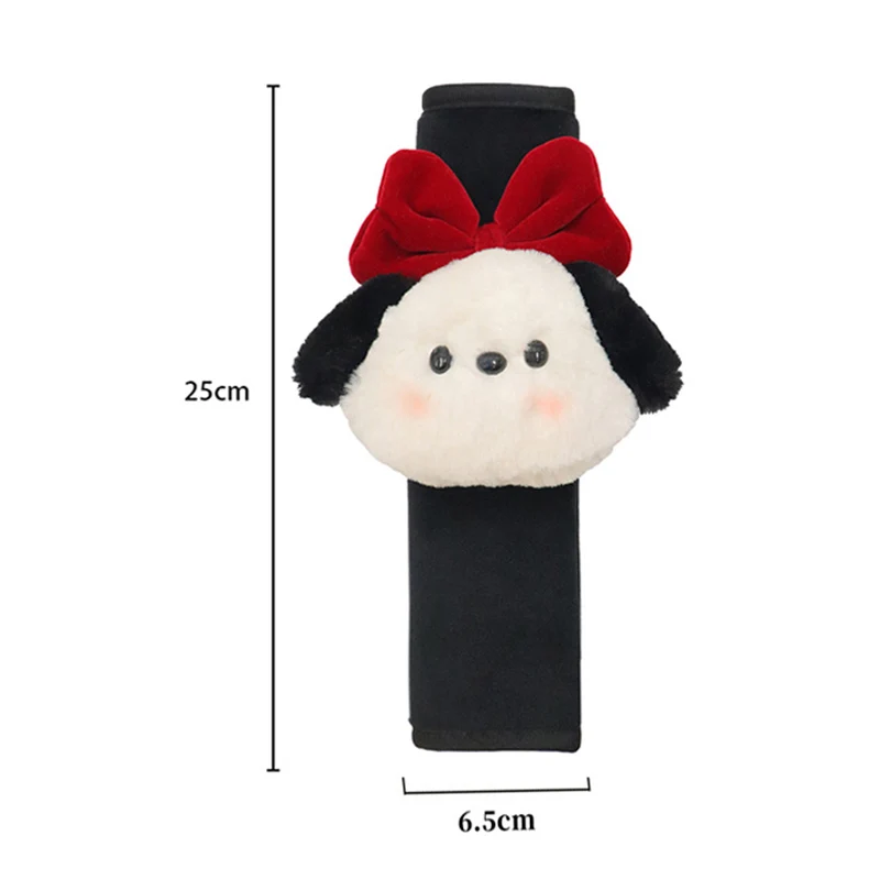 New Cute Cartoon Bow Dog Car Seatbelt Cover Safety Belt Harness Cushion Auto Shoulder Strap Protector Pad dla dzieci Ladies — zdjęcie 7