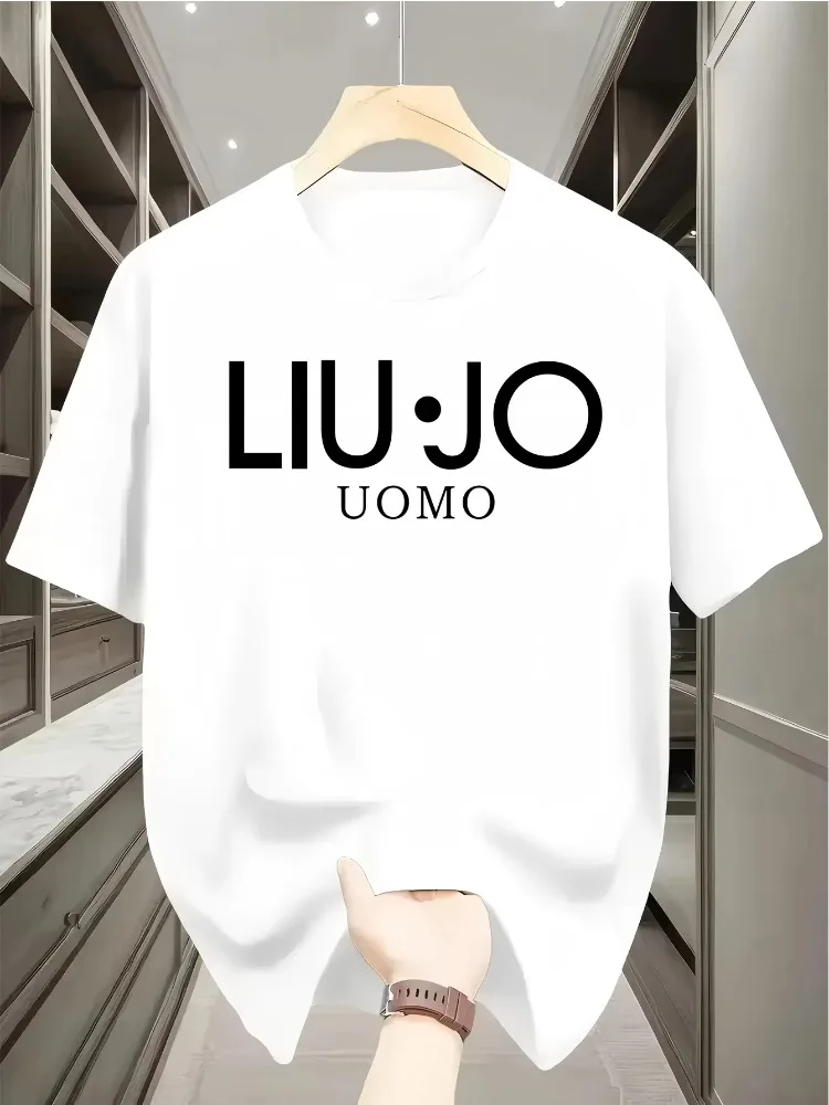 LIU JO, camiseta de verano para hombre y mujer, camiseta informal Unisex de uso diario, camiseta de carreras, camisetas deportivas de manga corta con estampado de letras a la moda para hombre