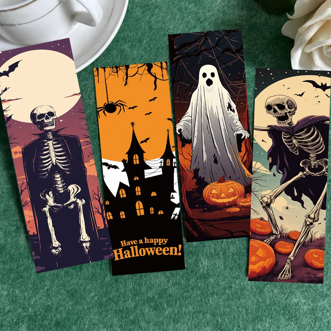 30개 할로윈 박쥐 해골 책갈피 창의적인 선물 문구류 여행용품 학생 선물 방 꾸미기 책갈피