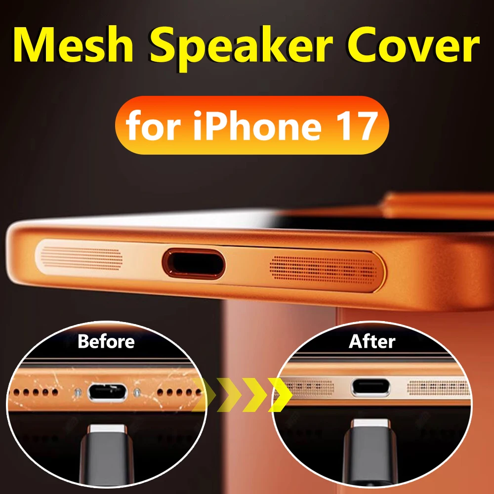 Luxury Metal Phone Mesh Speaker Cover for IPhone 17/17 Pro/17 Air/17 ProMax Anti Dust Earpiece Guard Speaker Mesh Protectors