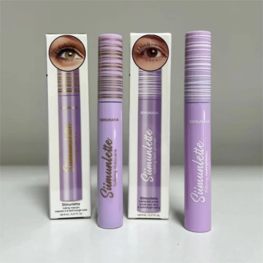 Máscara de tubo de sarelete Siimunlette, marca Original, negro, blanco, resistente al agua, a prueba de sudor, sin manchas, pestañas rizadas duraderas