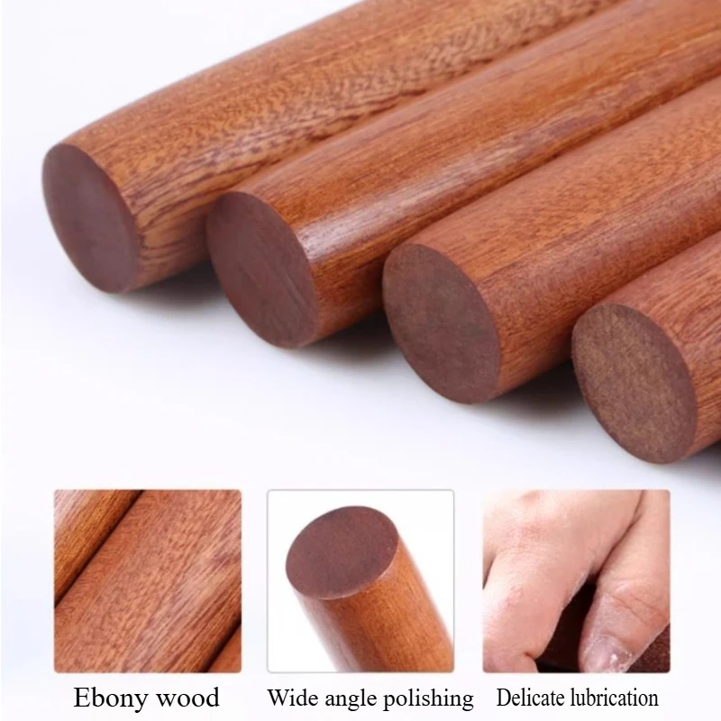30/50/60cm Household Dumpling Skin Wrapped with Sapi Solid Wood Rolling Pin, Ebony Large Extended One-Piece Molding Rolling Pin