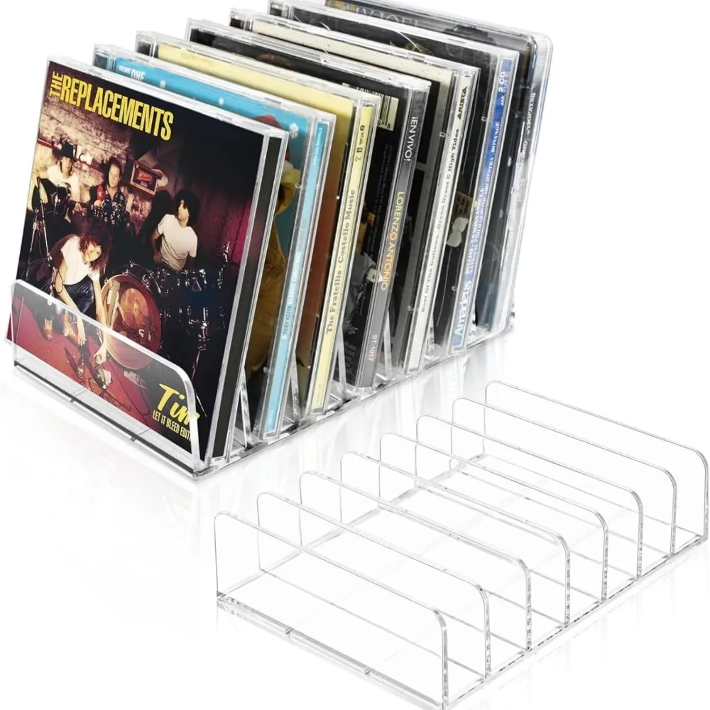 

1 Pack Cd Holder，Clear Acrylic Cd Dvd Display Rack Cd Storage，Cd Organizers Rack Holds Up To 14 Standard Cd Cases For Media Shel