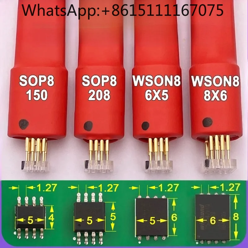 BIOS Programming Clip SOP8/WSON8 8-Pin Spring Loaded Probe Memory Chip Read Write Tester for EEPROM Flash ICs