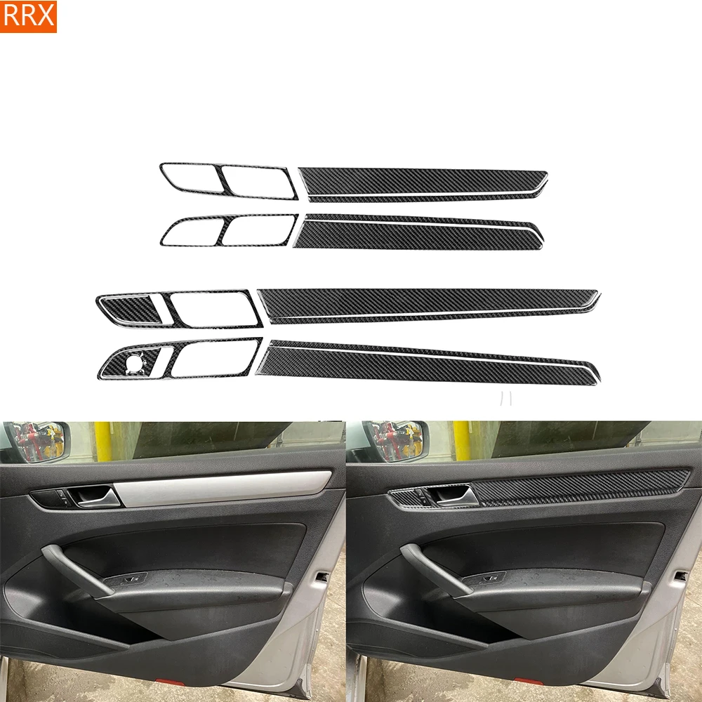 Door Panel Trim Cover Set For Volkswagen Passat NMS B7 2012-2019 Carbon Fiber Stickers Car Interior Decorative Accessories