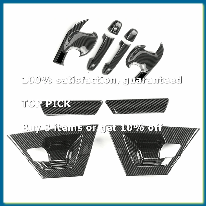 ●Car Front Rear Door Handle Bowl Cover Protective Trim Carbon Fiber Stickers for 2016-2020 Accessories