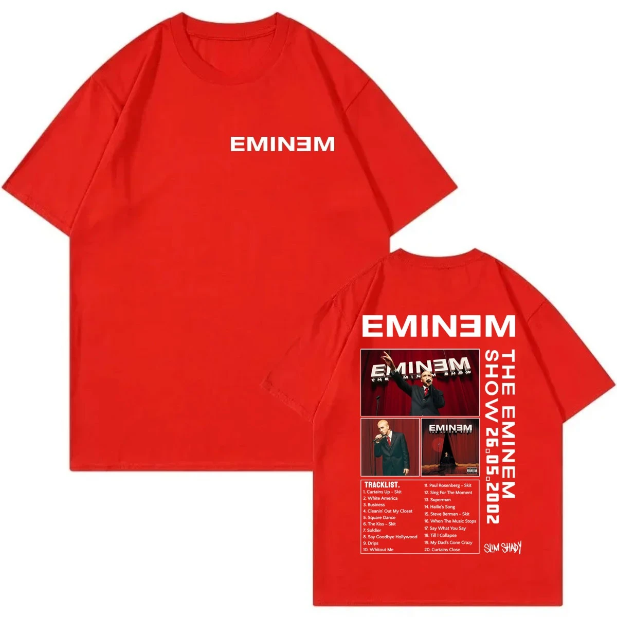 Rapper Eminem Album Merch T-shirts Men Women Clothing Fashion Hip Hop Short Sleeve T Shirts Summer Casual Loose Cotton T-shirt