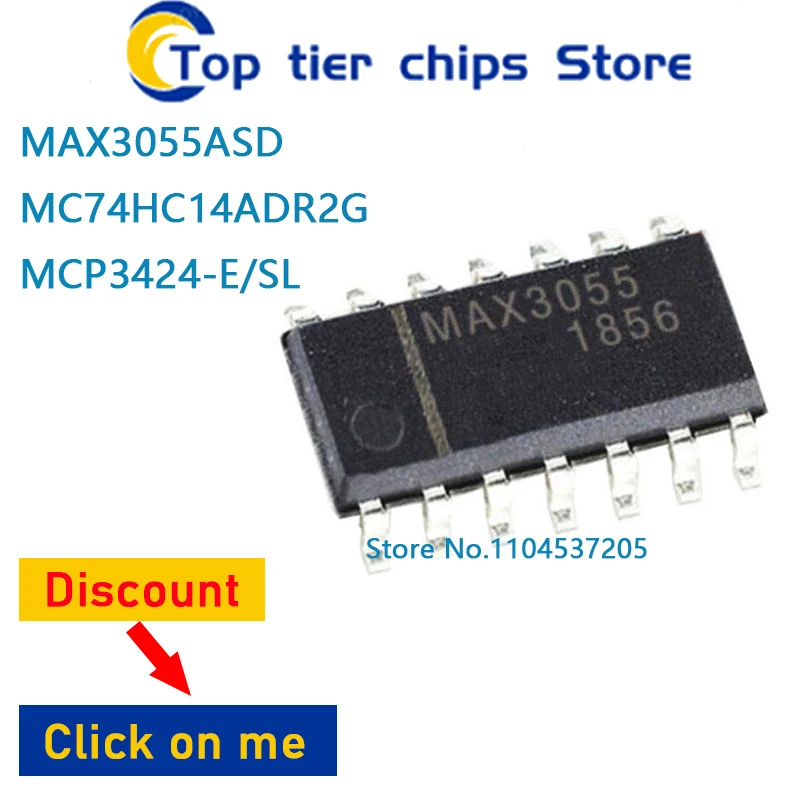 10PCS~5PCS/LOT  MAX3055ASD MC74HC14ADR2G MCP3424-E/SL SOP 100% NEW