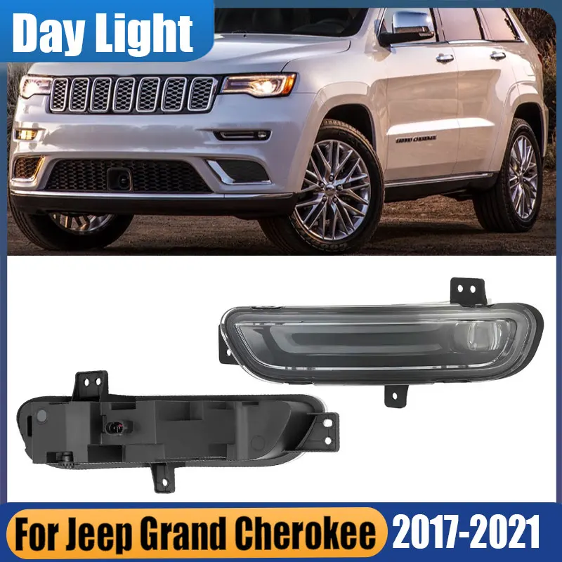 

68273052AC 68273053AC For Jeep Grand Cherokee 2017 2018 2019-2021 Car LED Daytime Running Light Foglight Foglamp DRL Headlights