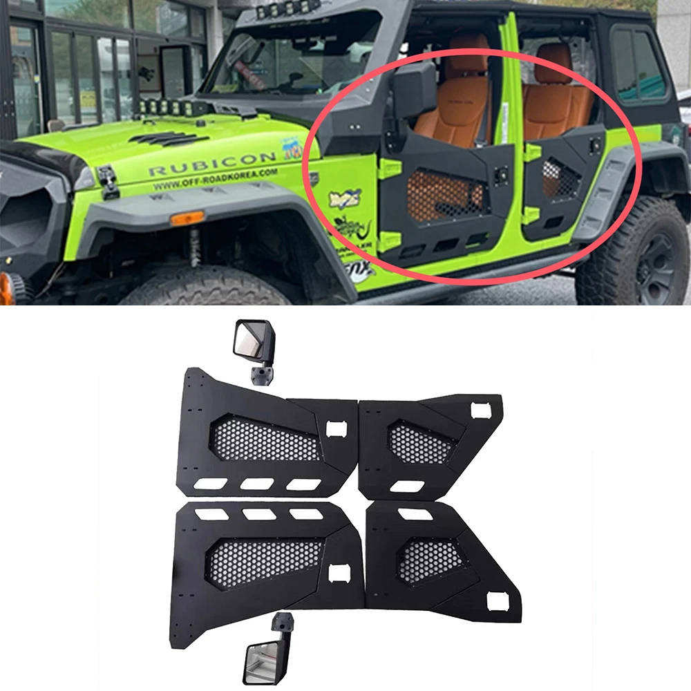 

Steel Half Tube Doors 4PCS/Set With 2PCS Rear View Mirrors For Jeep Wrangler JK 2007-2017 J365