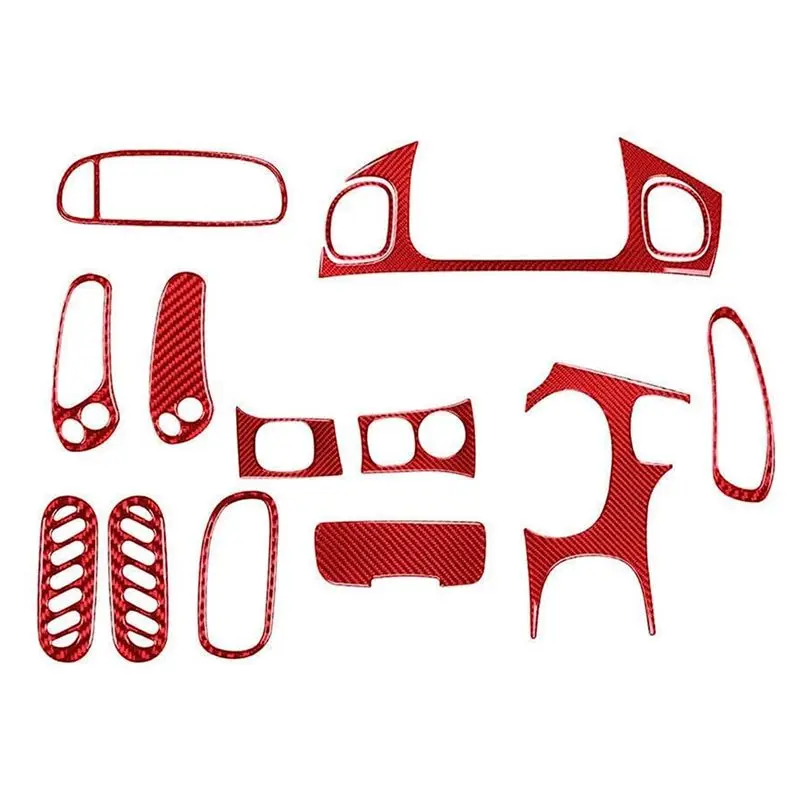 

AEE5-For Corvette C5 1998-2004 Carbon Fiber Full Interior Kit Central Control Gear Cover Trim Decoration Sticker Parts Red