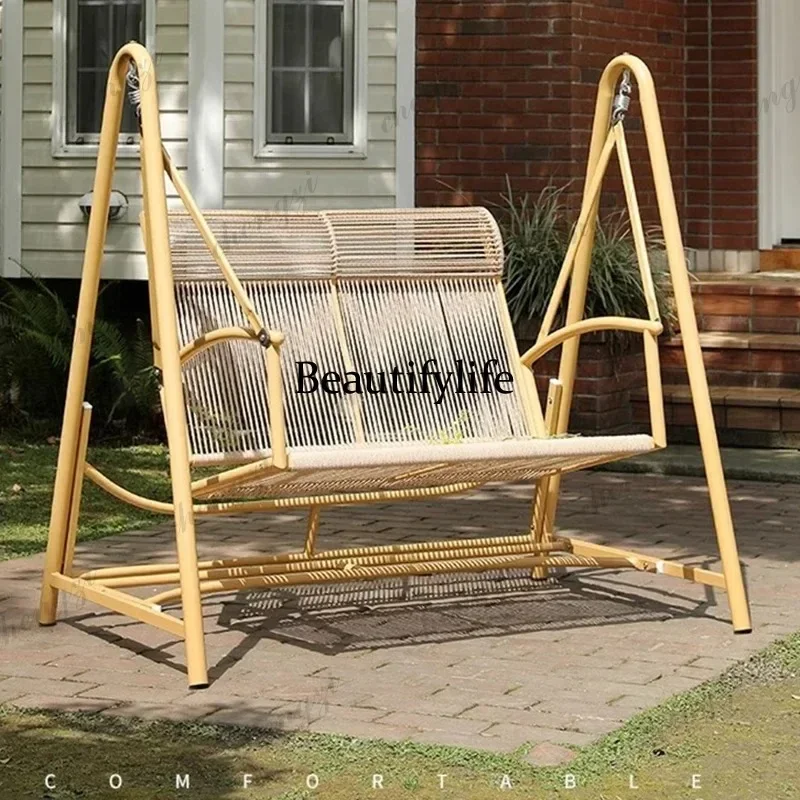 R134 L181 Retro Hanging Chair Patio Swings Garden Rocking Suspended Garden Patio Swings Hammock Shaking Outdoor Furniturebalanço