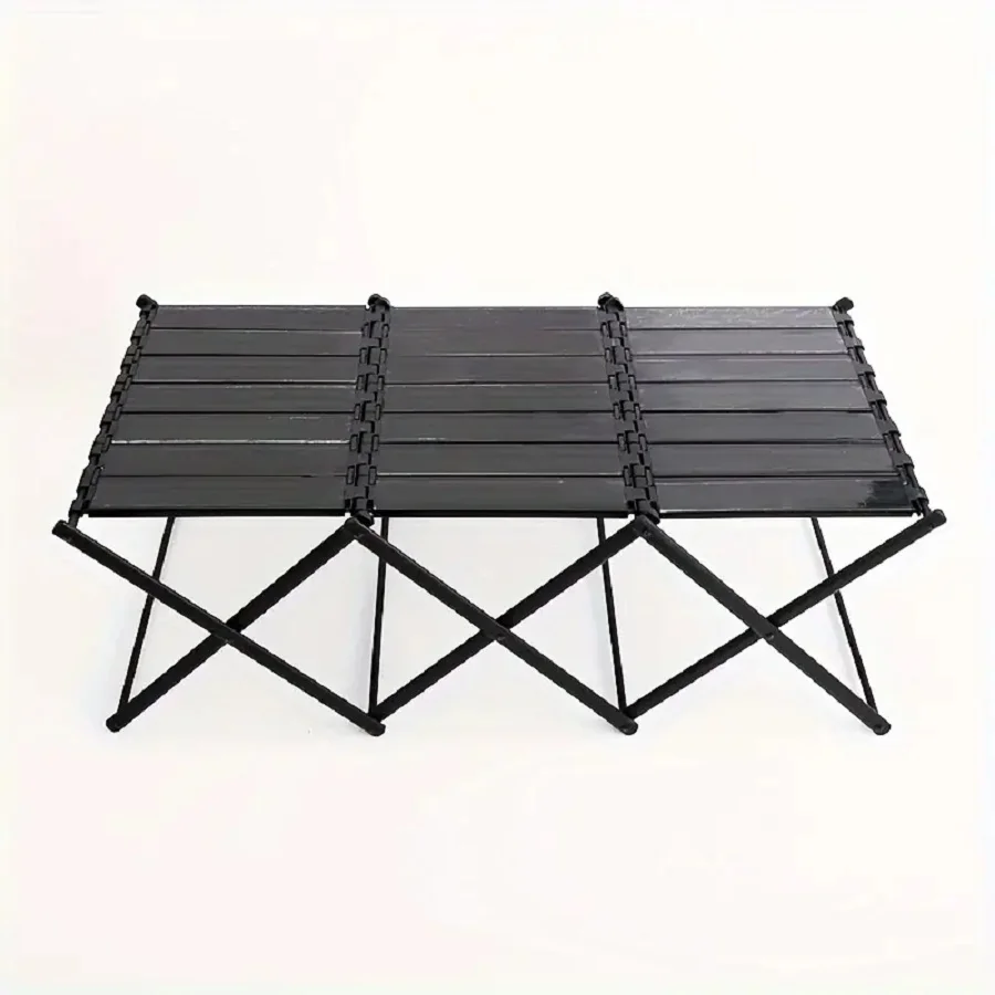 Two-in-one multifunctional folding table, outdoor camping picnic table, aluminum alloy three-layer folding rack, portable table