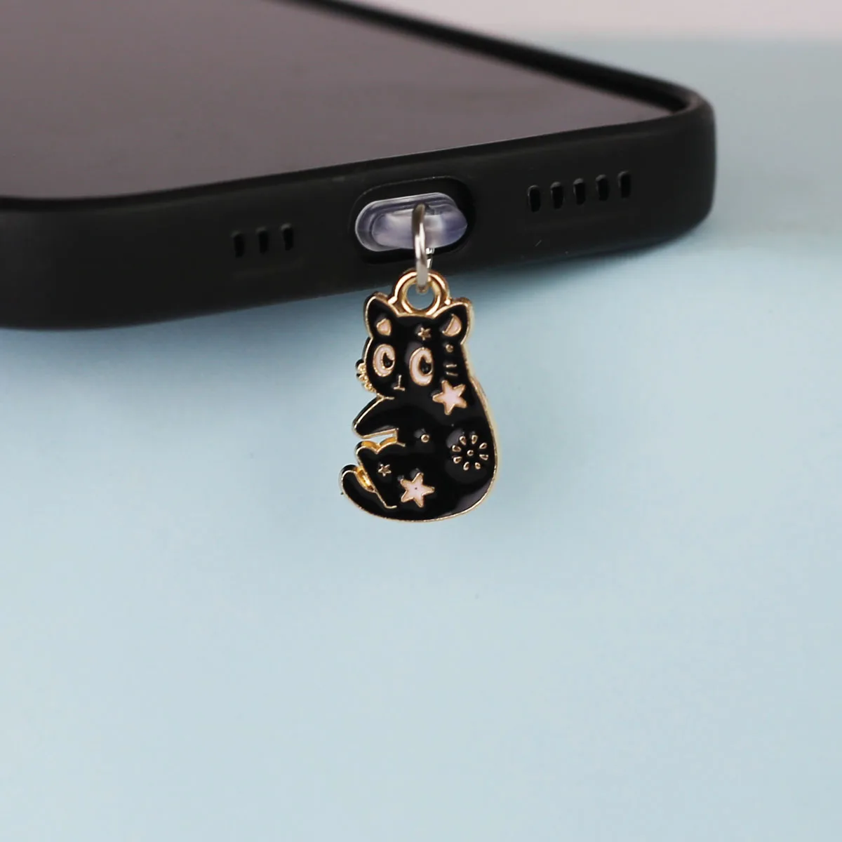Staubschutz-Anhänger für Mobiltelefone, niedlicher Stern-Mond-Katzen-Anhänger, geeignet für iPhone und Type-C-Anschlüsse. – Detail 4