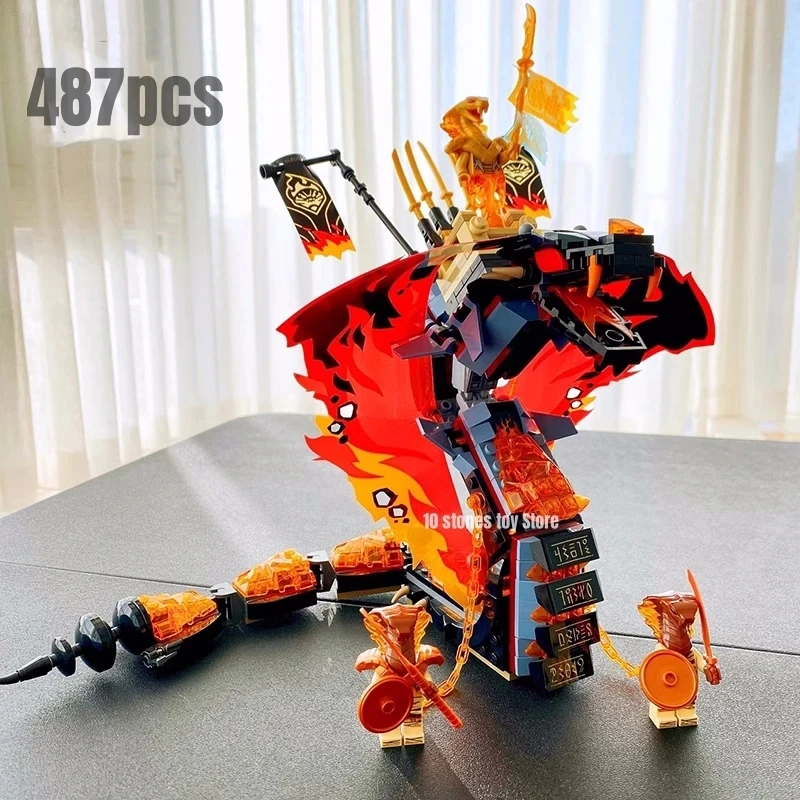 

487 шт., Детский конструктор MOC Fire Fang, 70674 кубиков