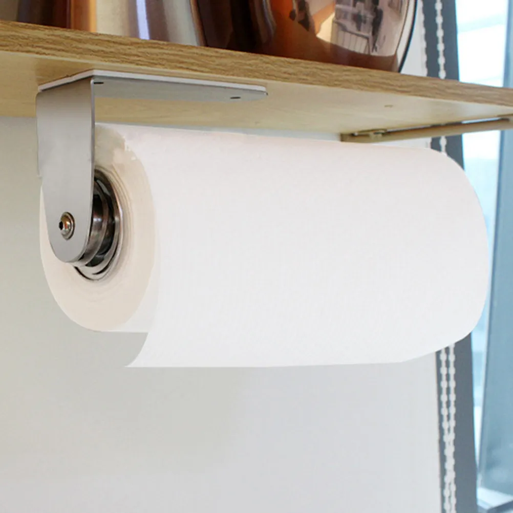 

Stainless Steel Wall Mounted Toilet Paper Holder Multi Purpose Roll Paper Rack for Bathroom Kitchen No Drill Adhesive Nail Mount
