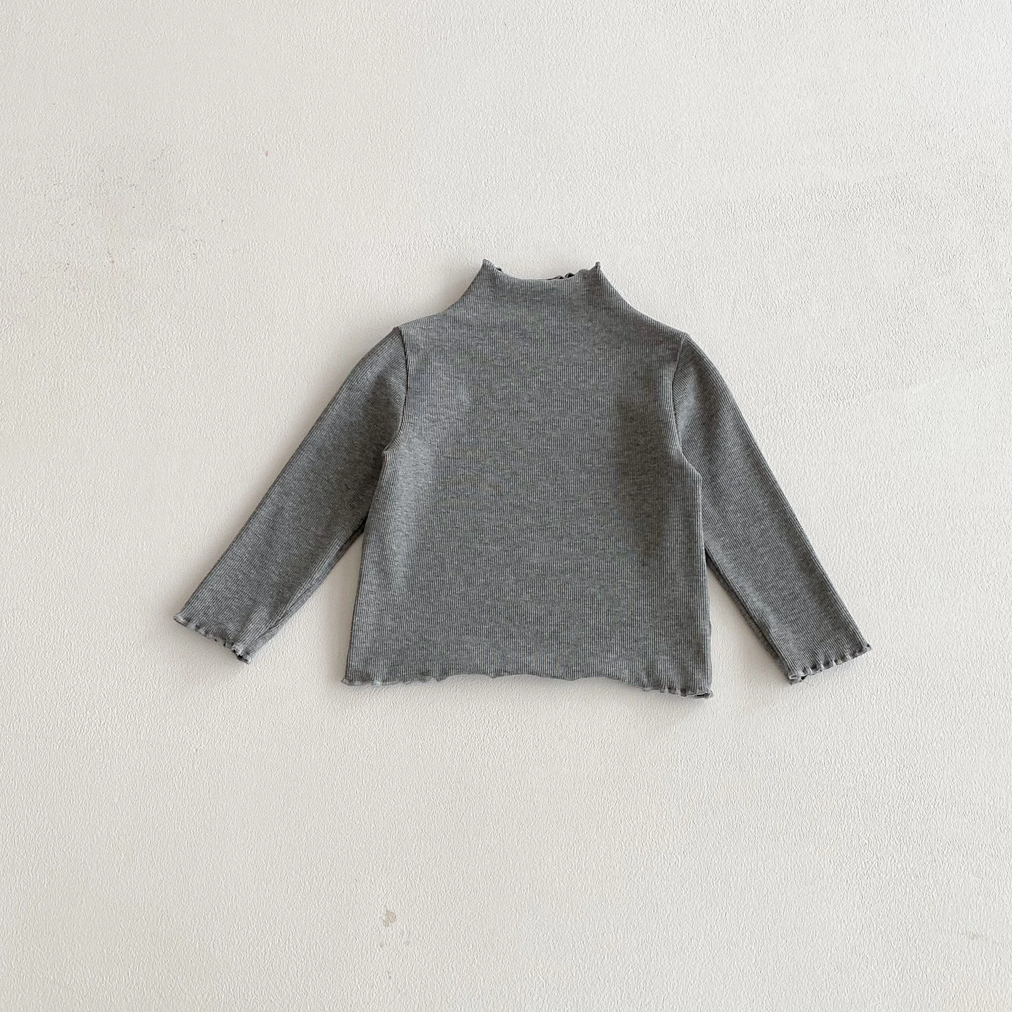 Girls' Long Sleeve T-Shirt with Lace Trim, Autumn and Spring Underwear Top for Girls