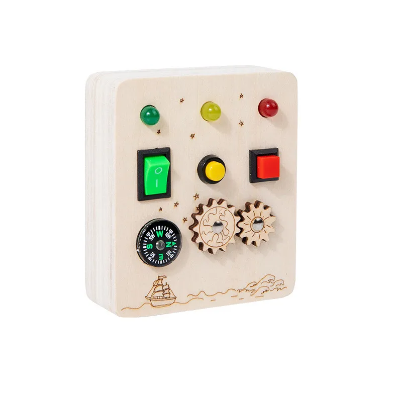 Montessori Christmas Busy Board Accessory Sensory Toys Wooden Educational Toys With LED Light Switch Control Board Travel Games