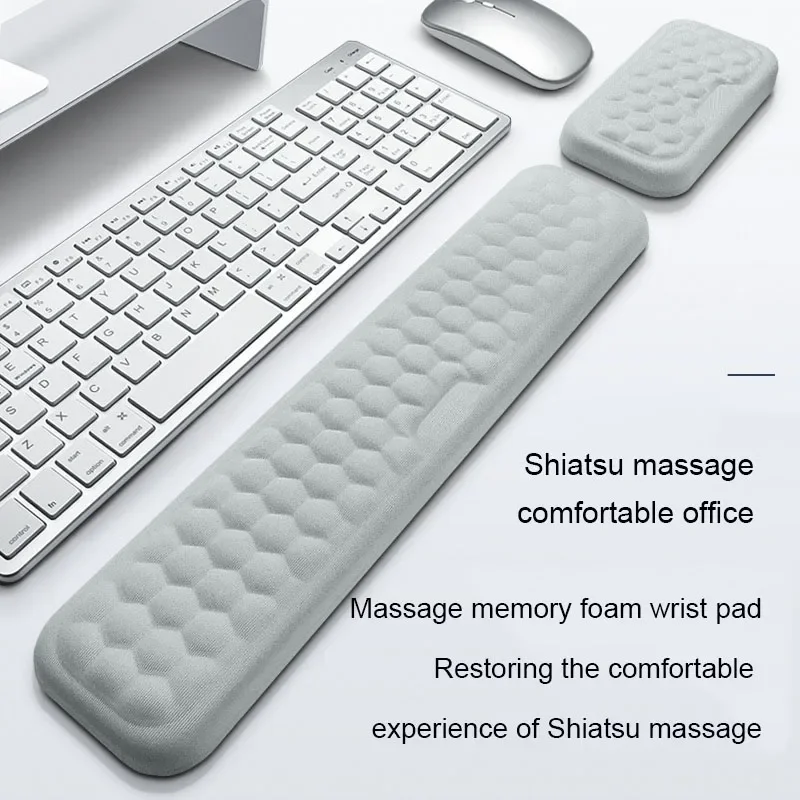 

The New Mouse & Keyboard Wrist Protection Rest Pad With Massage Texture For PC Gaming Laptop Keyboard Mouse Memory Cotton Rest