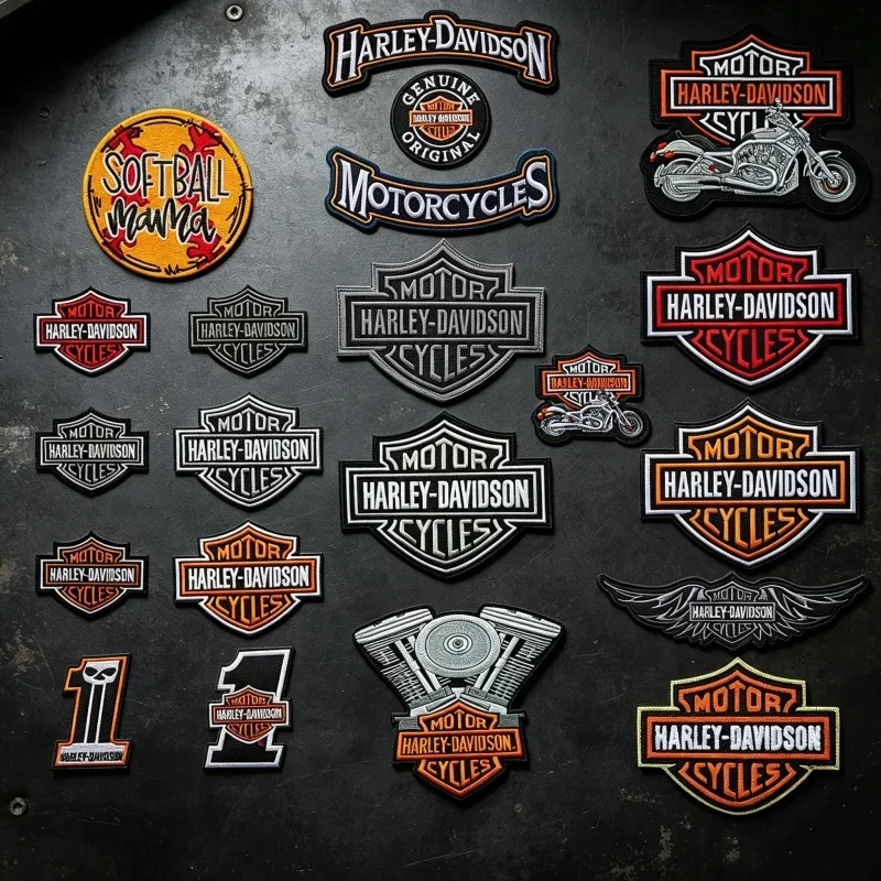 Embroidered Punk Eagle Patche Armband Backpack Badge Hook Backing Clothing Keyring Tailored For Harley Davidson Pan Motorcycle S